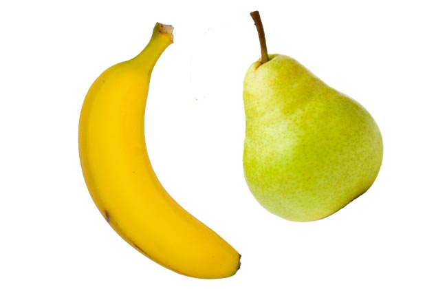 Banane und Birne