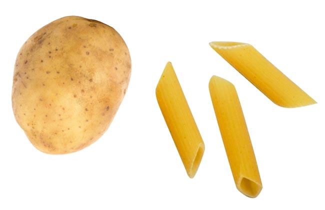 Kartoffel und Nudeln